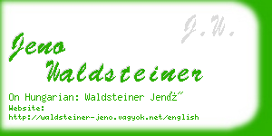 jeno waldsteiner business card